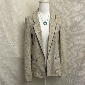 Maison Scotch and Soda Blazer Size 2 Women’s Cream with Black Spots Lightweight